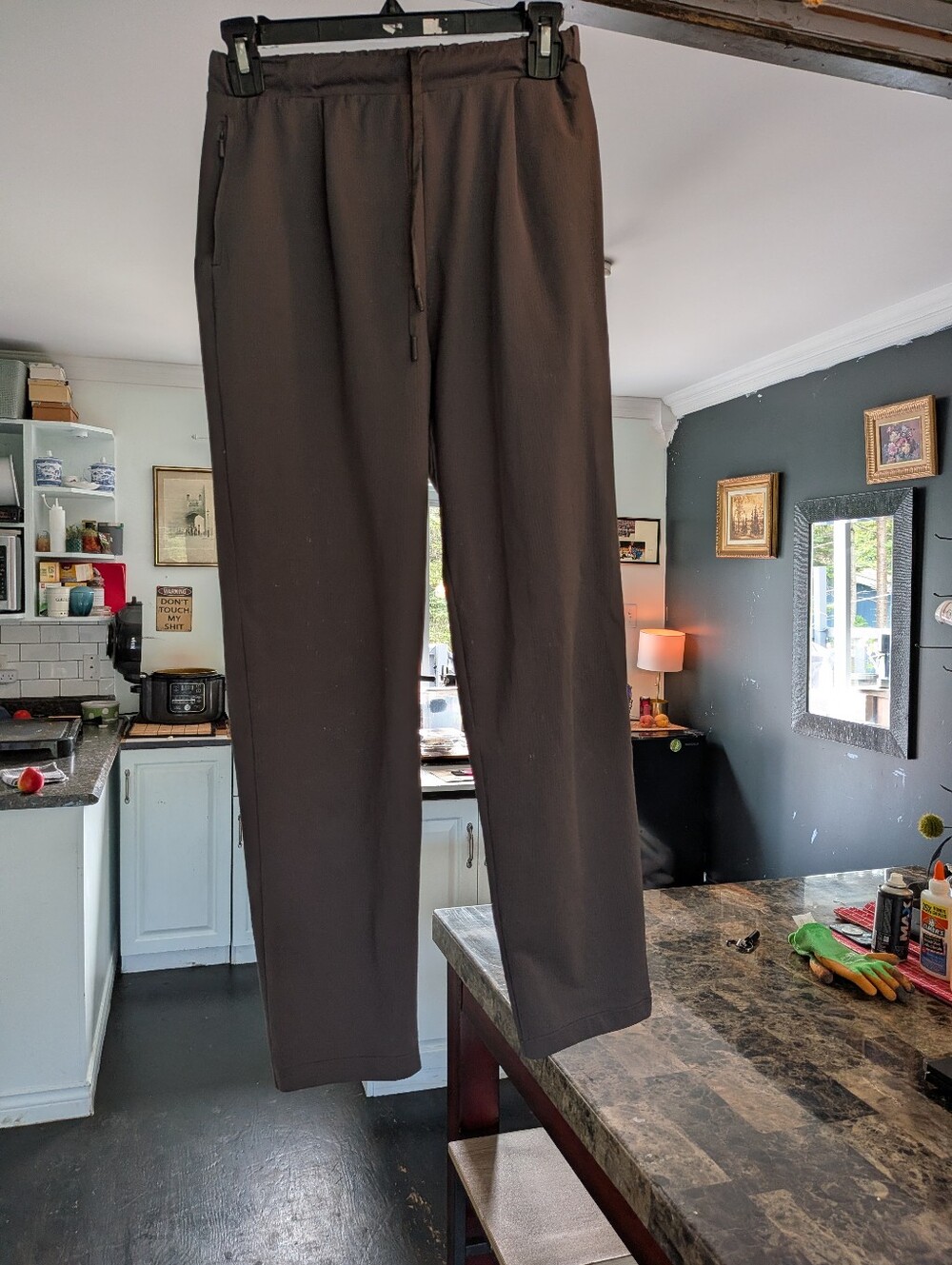 Uniqlo Drawstring Utility Pants Grey Zip Pockets Women's XS